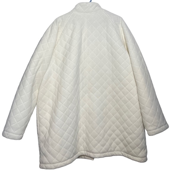 Blair Women’s Vintage Quilted Jacket Ivory sz 3XL Pockets Gold Button Classic - Picture 2 of 14
